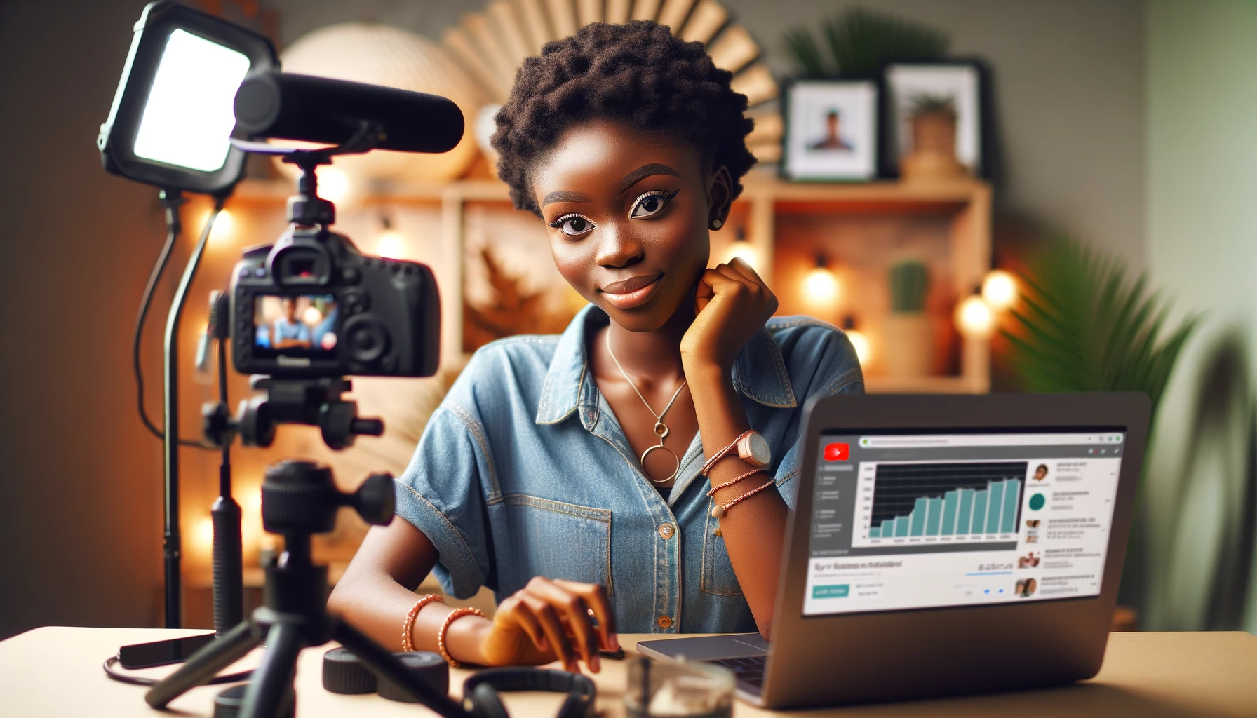 A Nigerian student creating content on YouTube, monetizing their passion