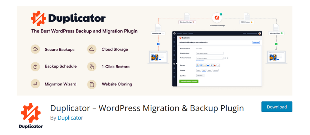 duplicator wordpress backup migration plugin