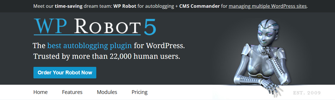 The WP Robot WordPress Autoblogging Plugin