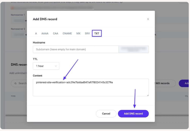 Add DNS record