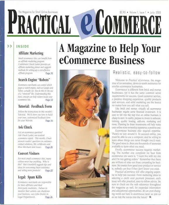 first issue of Practical Ecommerce