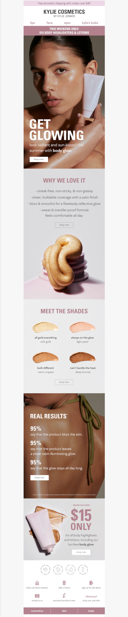 Kylie Skin email sample