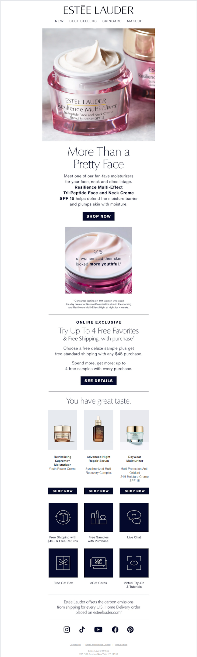 Estee Lauder email sample